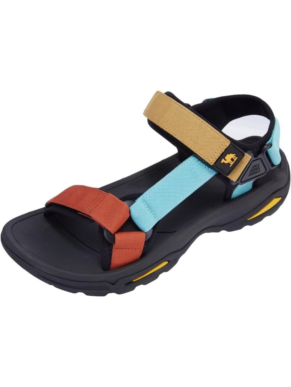 Men's Blue And Khaki Arch Support Open Toe Waterproof Hiking Sport Sandal Shoes
